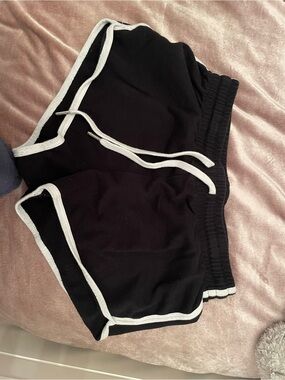 Garage Black Athletic Shorts with White Trim